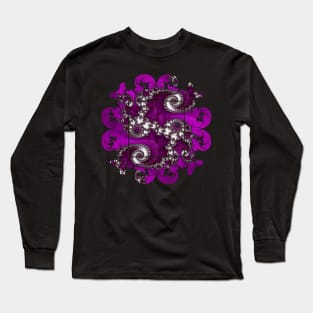 Purple Dragon Fractal Art Long Sleeve T-Shirt